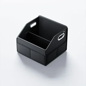 Boîte de rangement en cuir PU pliable pour coffre de voiture organisation arrière de siège auto sac de rangement SUV MPV portable style élégant noir