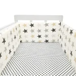 Tour de lit bébé étoiles nordiques protection barreaux design moderne matelas en tissu coton doux sécurité enfant chambre bébé style neutre
