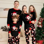 Pyjamas de Noël Famille en Pyjamas Coordinés Dessin Animé Imprimé Père Mère Enfants Bébé Élégance et Confort