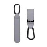 Crochet en similicuir et métal noir pour poussette accessoire pratique et sécuritaire bébé