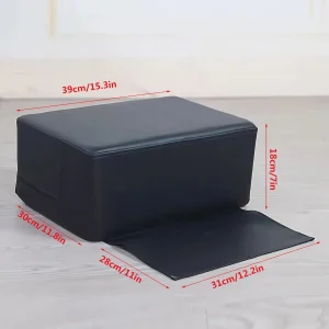 Pouf rehausseur en cuir synthétique pour enfants tabouret de coiffure siège de haircut design moderne couleur noir facile à nettoyer