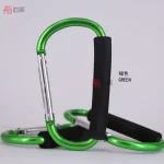 Mousqueton grand format pour poussette anneau D en aluminium poignée éponge porteclés sacs à main et provisions  Vert