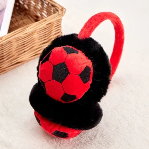 Cacheoreilles Football Enfants Plush Doux Confort Hiver Voyage Étanche Sécurité Design Sportif