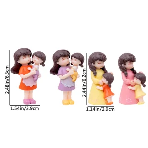 Figurines en plastique mère et enfant jouets d&rsquo;éveil décoration bureau maison collection accessoires bébé 3 coloris disponibles
