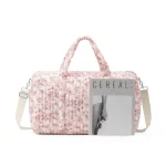 Sac de maman floral grande capacité sac à couches organisation bébé portage pratique style moderne coton rose