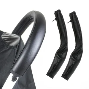 Couvre poignée poussette cuir PU fermeture éclair universel protection confort bébé accessoire stroller grip cover Couvre poignée poussette cuir PU fermeture éclair universel protection confort bébé accessoire stroller grip cover