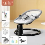 Balançoire électrique pour bébé chaise à bascule pour nouveauné 5 vitesses de balancement avec télécommande 10 mélodies prédéfinies 06 mois  02 No foot support