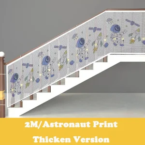 Barrière de sécurité pour escalier bébé filet de protection durable design coloré avec motifs d’astronautes fixation facile prévention des chutes décoration intérieure Barrière de sécurité pour escalier bébé filet de protection durable design coloré avec motifs d’astronautes fixation facile prévention des chutes décoration intérieure