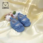 Chaussures bébé fille ballerines princesse 01 ans semelle antiglisse tissu doux fermeture Velcro design floral