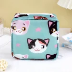 Sac de rangement compact pour enfants design chat et étoiles polyester doux idéal pour accessoires et cadeaux