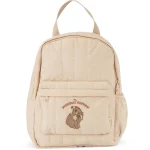 Sac à dos étudiant éléphant logo Everyday Uniform beige polyester compartiment zippé bretelles ajustables poignée top poche avant