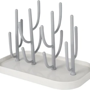 Support de séchage de bouteilles pour bébé Essentials support de sèchebiberon comptoir de cuisine design moderne ABS plastique blanc et gris sécuritaire compact matériel durables pratique pour mamans