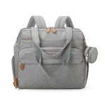 Sac à dos maman sac à langer grande capacité PANGDUpun sac à couches polyvalent sac de maternité design moderne tissu durable poches multiples gris
