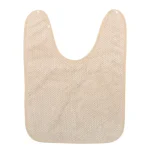 Bavoir bébé en tissu éponge boutonspression beige clair design minimaliste protection antitaches tissu doux nouveauné enfant accessoire alimentation