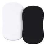 Souris de lancement ovales en plastique accessoires souris minimalistes semelles de souris antidérapantes design moderne 2 pièces blanc et noir