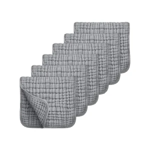 6 linges bébé tissu doux 20 »x10 » en coton 100% absorbant serviettes débarbouillettes bébé light gray