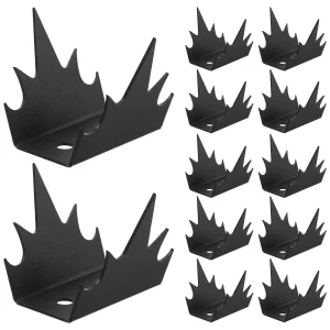 Pointes métalliques antiescalade pour sécurité bébé et animaux acier au carbone robuste clôture sécurisée extérieure  Black