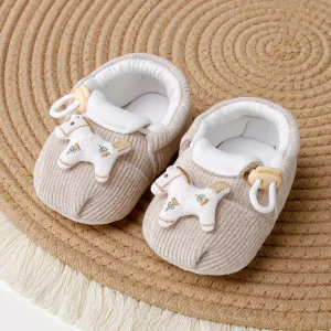 Chaussons bébé fille garçon premier pas confort intérieur tissu doux broderie chien unisex 01 ans