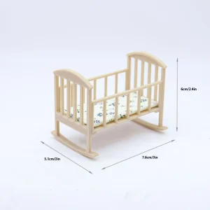 Mini berceau pour poupée lit bébé dollhouse mobilier jouet 1/12 accessoire déco pour enfants cadeau éducatif style floral 6×7.6×5.1 cm Mini berceau pour poupée lit bébé dollhouse mobilier jouet 1/12 accessoire déco pour enfants cadeau éducatif style floral 6×7.6×5.1 cm