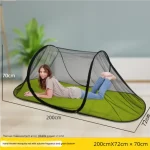 Tente antimoustiques portable en plein air tissu léger protection durable facile à installer vert vibrant usage familial camping voyage