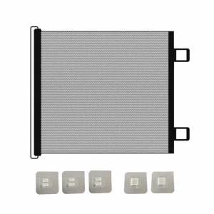 Écran de protection rétractable pour animaux de compagnie maille en plastique clips transparents design moderne sécurité et ventilation