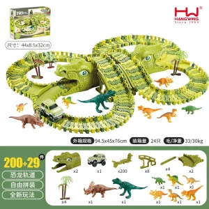 Jouet Train Dinosaurie Piste Bricolage Enfant 200Pcs Créatif Éducatif Durable Matériau Plastic Sécurité CE