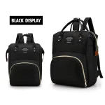 Sac à dos maman grande capacité multifonction étanche voyage bébé soins change accessoires noir