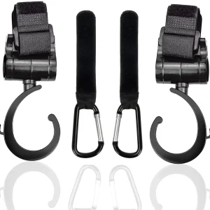 Crochets et mousquetons en alliage d&rsquo;aluminium pour poussette sac à langer portage bébé randonnée voyage 24 pièces