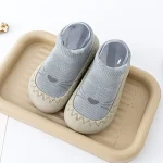 Chaussettes à semelle caoutchouc souple pour bébé garçon et fille chaussons mignons dessin animé pour premier marcheur  Blue