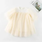 Robe bébé fille tulle manches bouffantes occasion spéciale style princesse édition limitée