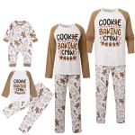 Pyjamas famille Noël Coton Polyester Enfant Adulte Pendentifs Fraise Lettres Élégant Confort