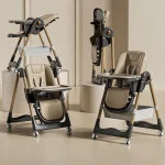 Chaise haute bébé portable ajustable multifonctionnelle design moderne sécurité renforcée facile à nettoyer cadeau naissance bébé