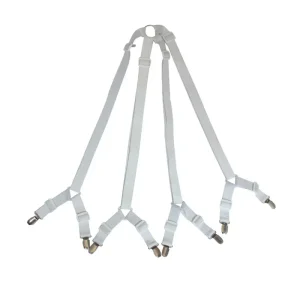 Sangles de lit réglables, pinces à bretelles, textiles de maison, Gadgets d&rsquo;organisation, fixation croisée, Clips pour housse de matelas – white