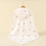 Cape de bain bébé en coton doux aprèsbain nouveauné style mignon confortable usage multiple