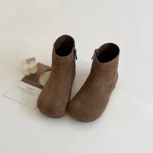 Chaussures plates et chaudes en cuir synthétique pour bébé fille botte princesse mode automnehiverprintemps 110 ans khaki thin Chaussures plates et chaudes en cuir synthétique pour bébé fille botte princesse mode automnehiverprintemps 110 ans khaki thin