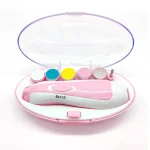 Broyeur à ongles électrique pour bébé rose portable usage domestique soins ongles Accessoires variés Design ergonomique Matériau ABS Manucure bébé Sécurité maximale Compact Multifonctionnalité Idéal pour nouveauné