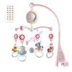 Berceau musical mobile suspendu bébé avec lumière projection hochet dentition télécommande  Style pink développement sensoriel sécurité praticité