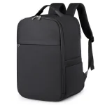 Sac à dos universel étanche pour homme et femme sac de voyage portable compartiment ordinateur portable design minimaliste noir