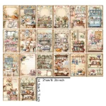 Jeu de cartes illustrées Vintage Grunge Scrapbooking Journal Planning A5 10 feuilles Romantique Décoration intérieure Qualité supérieure Papiers créatifs Bébé