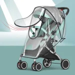 Housse de pluie universelle étanche pour landau, accessoires de poussette pour bébé, bouclier anti-poussière Transparent, fermeture éclair ouverte pour poussette, imperméable