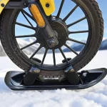 Kit de conversion de skis et de toboggan pour poussette fixation d&rsquo;hiver 2 en 1 compatible bébé vélos et voiturettes accessoire outdoor pour neige et terrain varié
