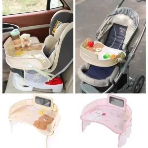 Table d&rsquo;activités bébé siège auto poussette Norton tissu Oxford imperméable rangement miroir jouets cup holder design animé universel