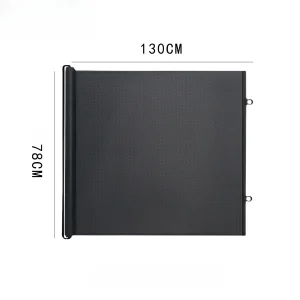 Barrière de sécurité rétractable pour animaux maille noire sans perçage 130cm x 78cm