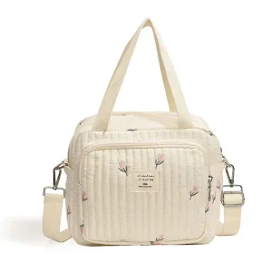 Sac de maman coréen sac à couches pour poussette bébé organisateur floral portable sac fourretout multifonction maternité bandoulière ajustable style moderne