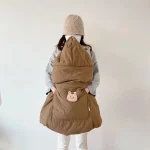 Couverture de poussette d&rsquo;hiver cape pour bébé couverture de chariot coupevent nouveauné portage bébé tabouret de taille douce chaude avec poches personnages mignons 85x80cm