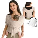 Portebébé ergonomique face kangourou hanche dos mains libres tissu doux beige portable sac incl. 02 ans