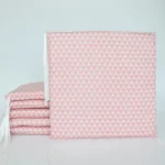 Coussins parechocs berceau décoration chambre bébé motif triangles blancs style moderne doux et hypoallergénique 6 pièces rose pâle