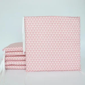 Coussins parechocs berceau décoration chambre bébé motif triangles blancs style moderne doux et hypoallergénique 6 pièces rose pâle Coussins parechocs berceau décoration chambre bébé motif triangles blancs style moderne doux et hypoallergénique 6 pièces rose pâle