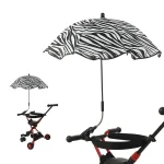 Parasol universel bébé protection solaire poussette parasol zèbre noir blanc imperméable flexible ajustable moderne design ludique enfants promenades extérieur