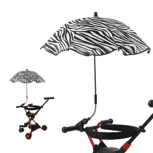 Parasol universel bébé protection solaire poussette parasol zèbre noir blanc imperméable flexible ajustable moderne design ludique enfants promenades extérieur